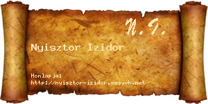 Nyisztor Izidor névjegykártya